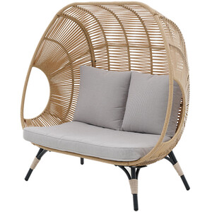 Double Standing Rattan Egg Chair - Wicker & Grey by Outdoor Essentials