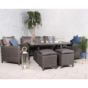 Paris 6 Piece Sofa Dining Set - Grey by Royalcraft