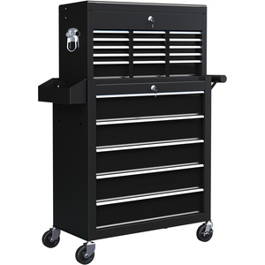 HOMCOM Rolling Tool Chest Lockable Roller Cabinet - Black by HOMCOM