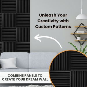 3D Wall Panels (50x50 cm) PVC Cladding Panel in 3D Fluted Line Design by NOVECRAFTO