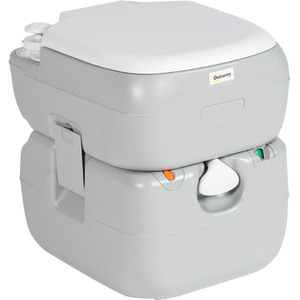 Outsunny Portable Toilet for Adults with Seat, Lid - Grey by Outsunny