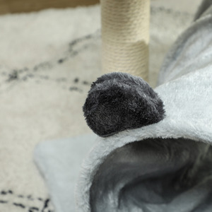 PawHut Cat Tree with Scratching Post Cat Bed Cat Tunnel Toy Ball - Grey by PawHut