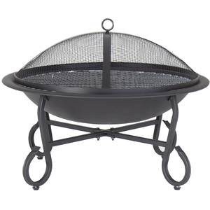 Round Patio Open Bowl Fire Pit - Black by Charles Bentley