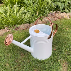 Metal and Copper Effect Watering Can - Ivory White by Selections