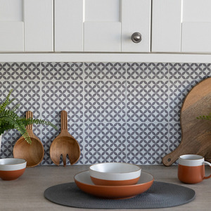 Amira Grey Self-Adhesive Wall Tiles (6 Tiles) - Grey by d-c-fix