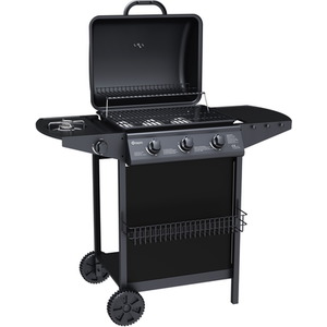 Hampton 3 Burner Gas BBQ Grill - Black by Tepro