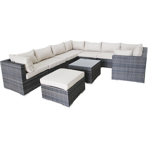 10 Pcs Garden Rattan Furniture Set - Mix Brown by Furniture One