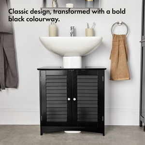 Shrewsbury Under Sink Bathroom Cabinet - Black by VonHaus