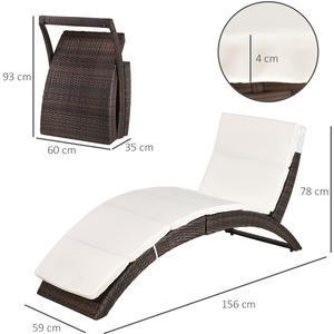 Outsunny Sun Lounger Rattan Hommock by Outsunny