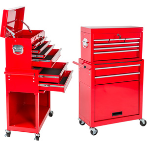 Tool Chest with 8 Drawers - Red by tectake