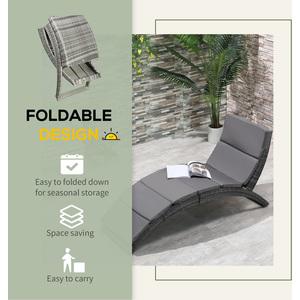 Outsunny Sun Lounger Rattan Hommock by Outsunny