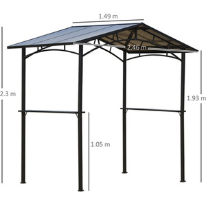 Outsunny 8ft x 5ft Outdoor BBQ Protective Gazebo Tent - Black by Outsunny
