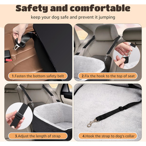 Dog Car Seat, Soft Velvet Dog Booster Seats with Thick Cushion - Black by Nobleza