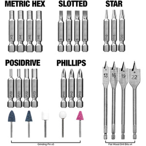 18V Cordless Drill and 89pc Screwdriver Set - Grey by Terratek