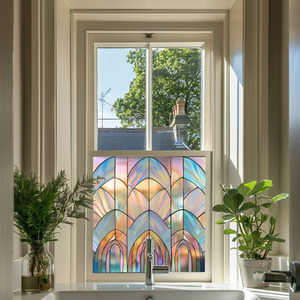 Syracuse Art Deco Stained Glass Privacy Window Film by Creative Printing Solutions