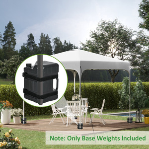 Outsunny Water or Sand Filled Weights for Gazebo Legs, HDPE Frame - Black by Outsunny