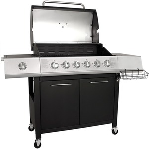 Gas BBQ Grill 7 Burner Black - Black