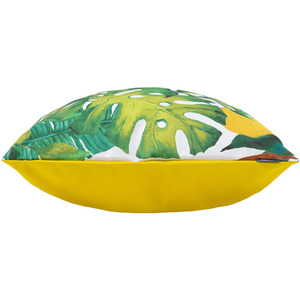 Lemon Leaf Print Indoor and Outdoor Cushion - Yellow by icon