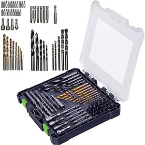 MYLEK 50 Piece Drill Bit And Screwdriver Accessory Set with Storage Case - Black by Mylek
