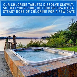 Slow Dissolving Chlorine Cleaning Tablets For Hot Tubs - White by Pro-Kleen