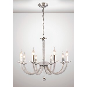 Elena Ceiling Pendant Chandelier 8 Light Polished Chrome, Crystal - Polished Chrome
