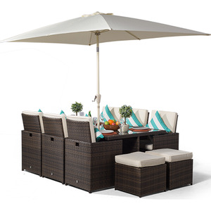 Giardino Rattan Cube Dining Set - Brown / 6 by Giardino