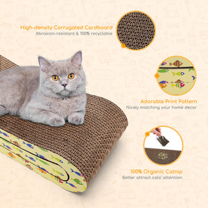 Cat Scratcher 2 in 1 Lounge Bed with Catnip - Brown by Nobleza