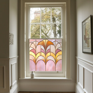 Traona Art Deco Stained Glass Privacy Window Film by Creative Printing Solutions