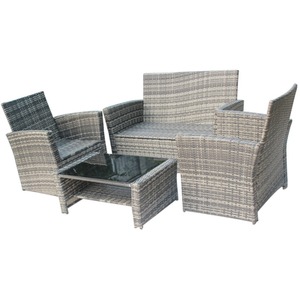 Rattan Garden Furniture Outdoor Set - Grey by BIRCHTREE