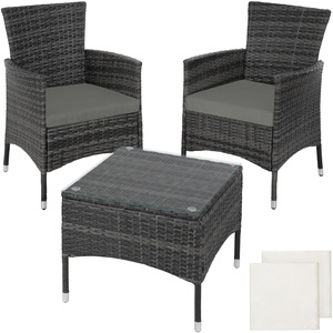 Rattan Garden Furniture Set Lucerne Two Sets Of Cushion Covers by tectake