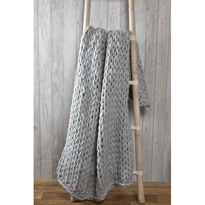 Cable Knit Polyester Throw (120x150 cm) by Rapport Home