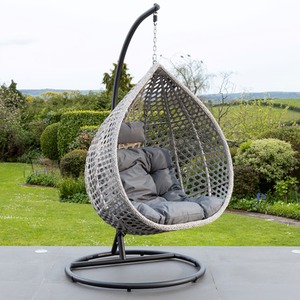 Oakley Swing Single Egg Pod Chair - Dark Grey - Dark Grey by Artemis Home