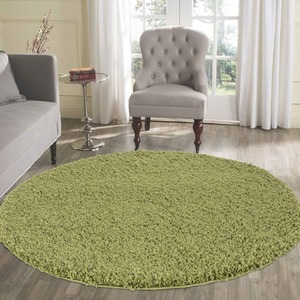 Abaseen Round Shaggy Rug Rectangular Soft Touch Thick Pile - Green by Abaseen