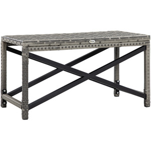 Outsunny Garden Coffee Table - Grey-'X' bar by Outsunny