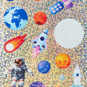 Glitter Space Stickers - Multicolour by Crafty Club