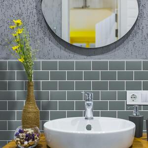 Elegant Metro Subway 3D Stick on Tile Sticker - Grey by Walplus