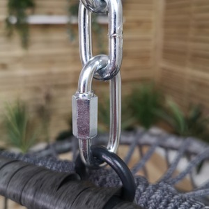 Steel Frame Hanging Egg Chair with Stand, Cover and Cushions - Grey by Samuel Alexander