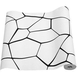 HomeScape Wallpaper Monochrome Cracked Stone Look - Black and White by Kindred Trading LTD