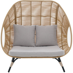 Double Standing Rattan Egg Chair - Wicker & Grey by Outdoor Essentials