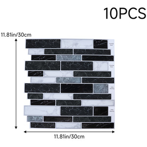 10Pcs Marble Effect Tile Stickers by Livingandhome