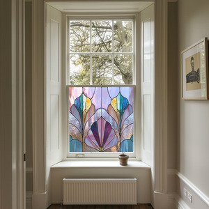 Gerano Art Deco Stained Glass Privacy Window Film by Creative Printing Solutions