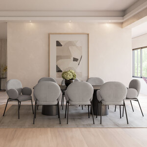 Dining Chair Scandi - Padded Boucle Cover, High Backrest by tectake