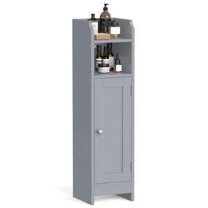 Slim Bathroom Storage Cabinet with two Shelves - Grey by VASAGLE