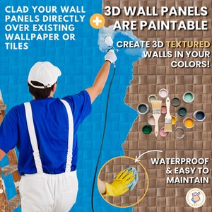 3D Wall Panels (50x50 cm) PVC Cladding Panel in Square Grid Lattice Design by NOVECRAFTO