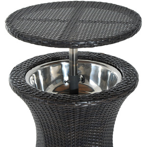 Outsunny Rattan Ice Bucket Activity Bar Cooler - Brown by Outsunny