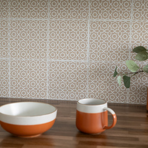 Lina Beige Self-Adhesive Wall Tiles (6 Tiles) - Beige by d-c-fix