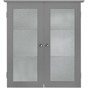 Teamson Home Wooden Bathroom Wall Cabinet 2 Glass Doors Grey EHF-581G - Grey by Teamson Home