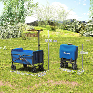 Outsunny 41L Festival Trolley on Wheels - Blue by Outsunny