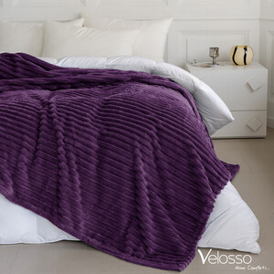 Snug Soft Chunky Ribbed Cord Plush Throw Blanket by Velosso