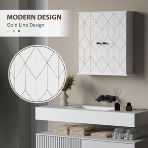 HOMCOM Bathroom Wall Cabinet Wall Cupboard with Adjustable Shelf - White by HOMCOM